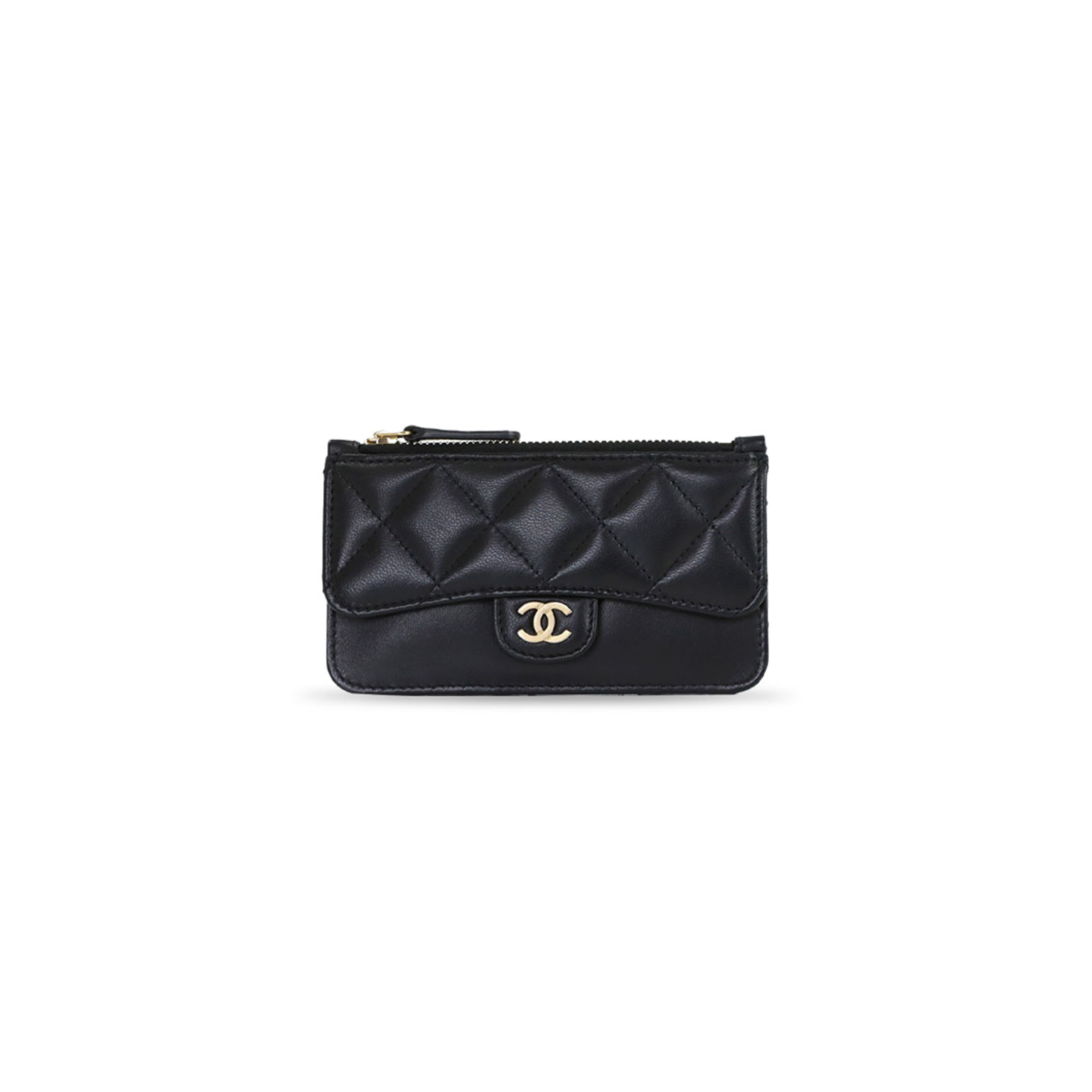 CHANEL MATELASSE COIN CASE PURSE WALLET LEATHER BLACK AP0374 (13*7.5*1cm) 